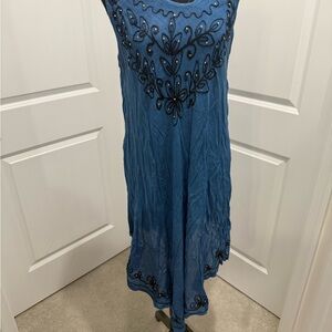 Sheer Blue Embroidered Dress